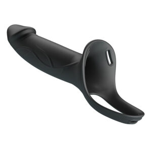 Harness Collection-Landon Black Strap-on Vibratore-Silicone — PRETTY LOVE · Anelli & Guaine per pene (immagine 3)