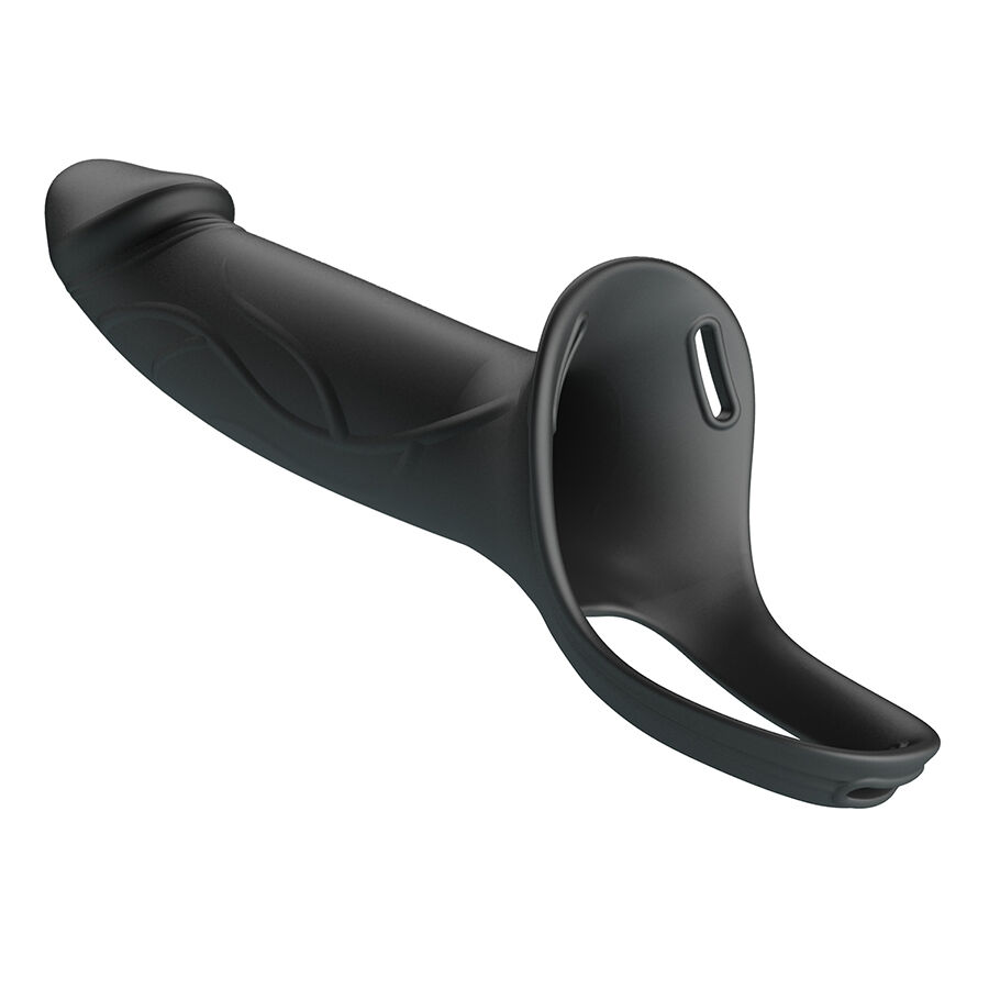 Harness Collection-Landon Black Strap-on Vibratore-Silicone — PRETTY LOVE · Anelli & Guaine per pene (immagine 3)