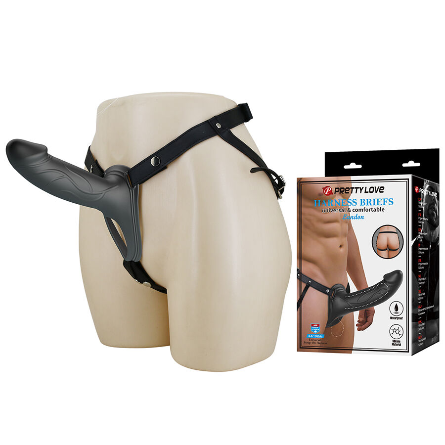 Harness Collection-Landon Black Strap-on Vibratore-Silicone — PRETTY LOVE · Anelli & Guaine per pene (immagine 8)