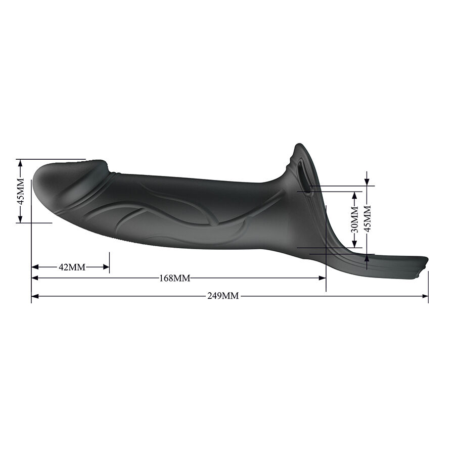 Harness Collection-Landon Black Strap-on Vibratore-Silicone — PRETTY LOVE · Anelli & Guaine per pene (immagine 6)