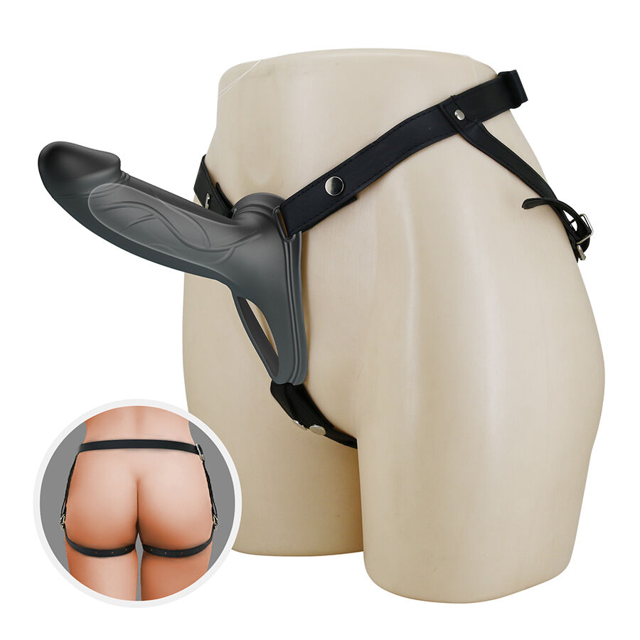 Harness Collection-Landon Black Strap-on Vibratore-Silicone — PRETTY LOVE · Anelli & Guaine per pene (immagine 7)