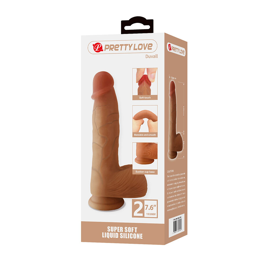 Dildos-Duvall Dildo Realista con Ventosa 19.3 cm -ø- 4.5 cm-Silicone — PRETTY LOVE · Dildo & Stimolatori (imaginea 6)