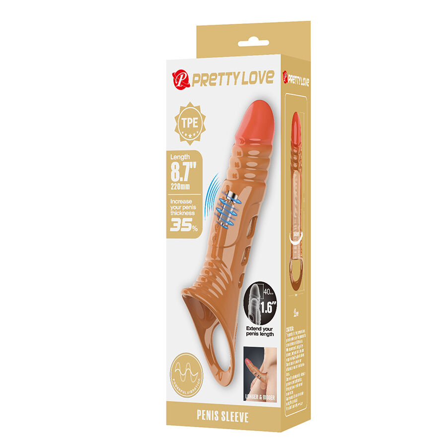 For Him-Guaina Vibratore per Pene-TPE, Silenzioso — PRETTY LOVE · Anelli & Guaine per pene (immagine 5)