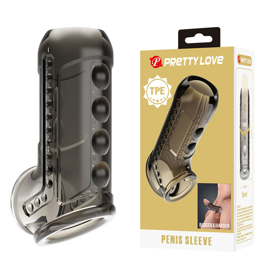For Him-Guaina Textured per Pene-TPE, Impermeabile, Silenzioso — PRETTY LOVE · Anelli & Guaine per pene (imaginea 8)
