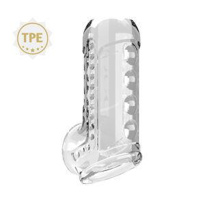 For Him-Cappuccio Trasparente Textured per Penis-TPE, impermeabile — PRETTY LOVE · Anelli & Guaine per pene (imaginea 4)