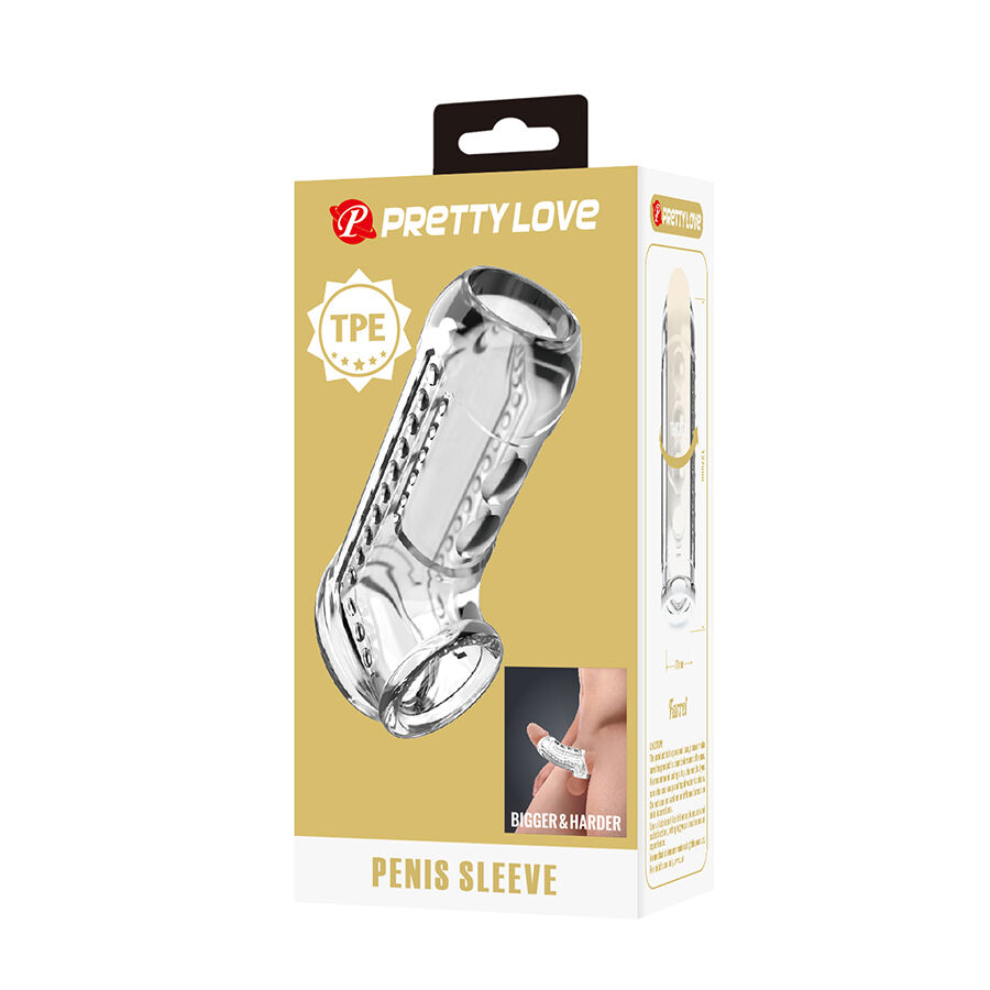 For Him-Cappuccio Trasparente Textured per Penis-TPE, impermeabile — PRETTY LOVE · Anelli & Guaine per pene (imaginea 8)