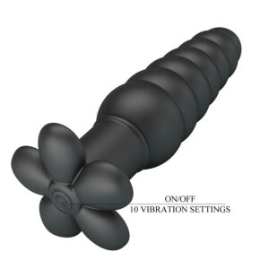 Anal Toys-Imron Plug anale Vibrante, 10 modalità, Nero-Silicone, 10 — PRETTY LOVE · Giocattoli anali (immagine 3)