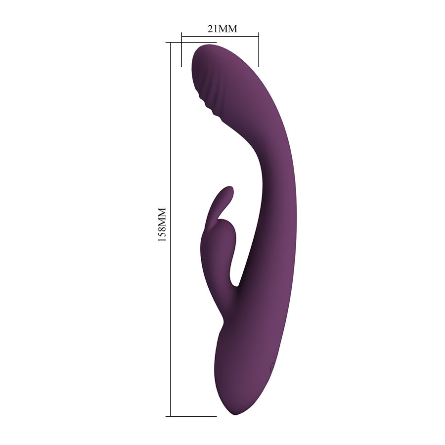 High Tech-Emma Rabbit Violet Vibratore con Stimolatore-Silicone, 10 — PRETTY LOVE · Vibratori (immagine 4)