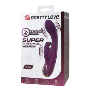 High Tech-Emma Rabbit Violet Vibratore con Stimolatore-Silicone, 10 — PRETTY LOVE · Vibratori (immagine 6)