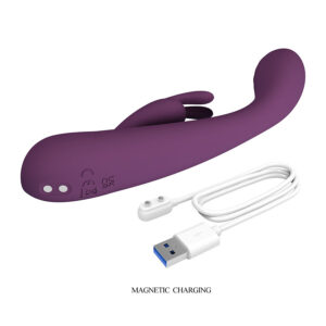 High Tech-Emma Rabbit Violet Vibratore con Stimolatore-Silicone, 10 — PRETTY LOVE · Vibratori (immagine 7)