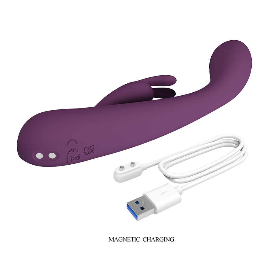 High Tech-Emma Rabbit Violet Vibratore con Stimolatore-Silicone, 10 — PRETTY LOVE · Vibratori (immagine 7)