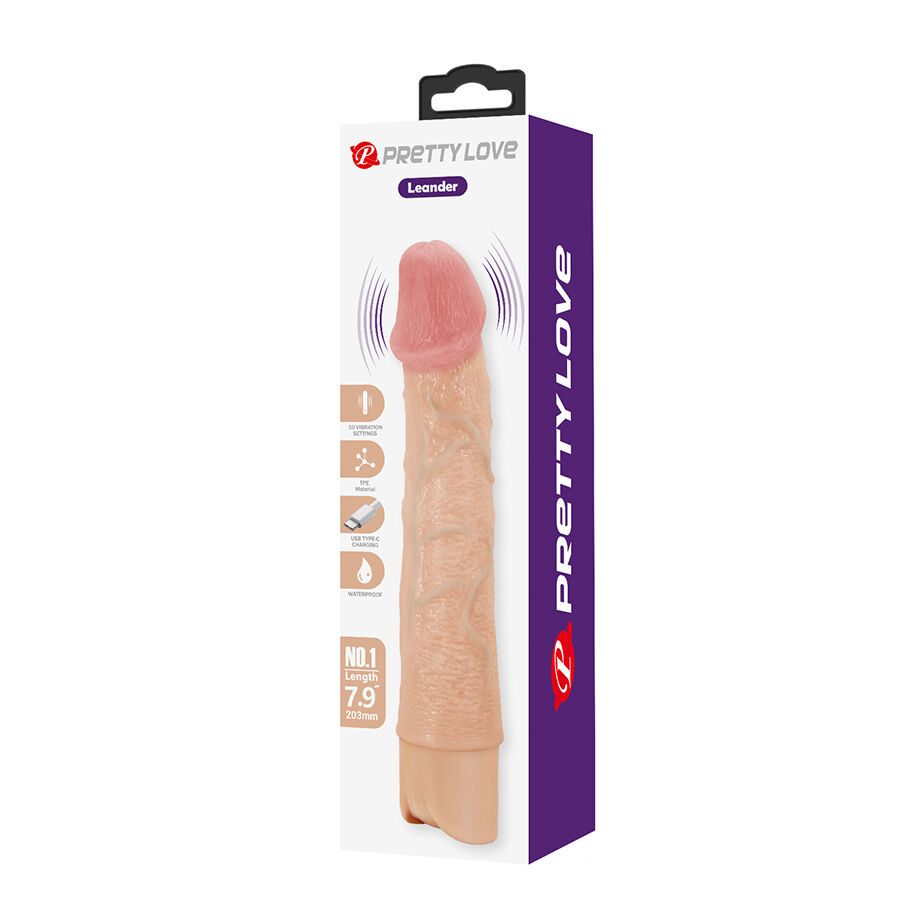 Fun Toys-Leander Vibratore Realistico Flessibile, Usb-c — PRETTY LOVE · Vibratori (imaginea 8)