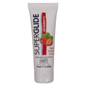 Hot-Superglide Lubrificante commestibile a base d'acqua, Fragole, 75 · Lubrificanti