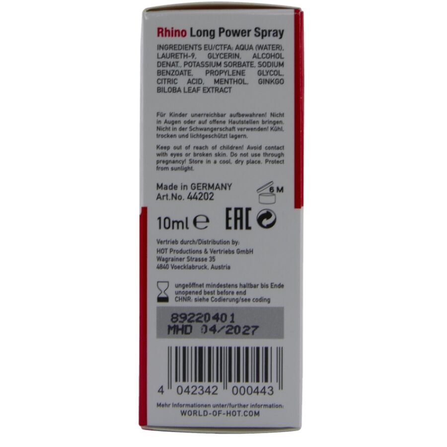 Hot-Rhino Long Power Spray 10 ml · Afrodisiaci uomo (immagine 5)
