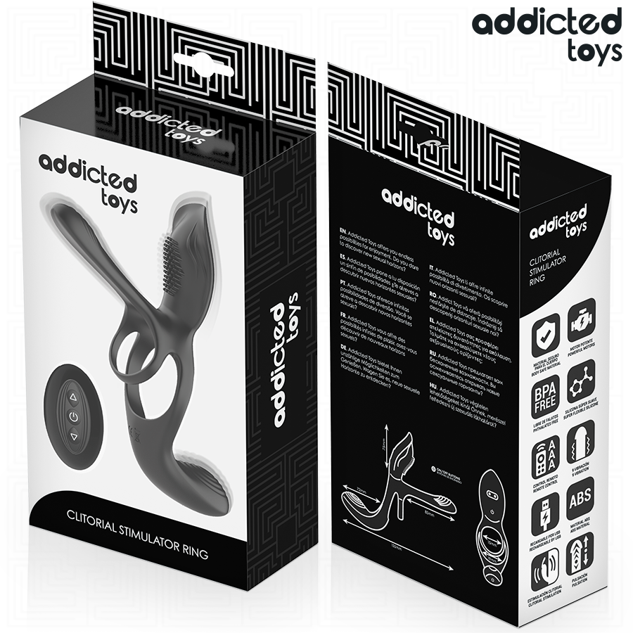 Addicted Toys-Doppio Anello Pene con Stimolatore 2 Addicted Toys-Doppio Anello Pene con Stimolatore · Anelli & Guaine per pene (imaginea 2)