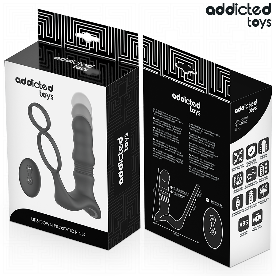 Addicted Toys-Up&down Anello Prostatic-Silicone, 10 velocità · Anelli & Guaine per pene (imaginea 7)