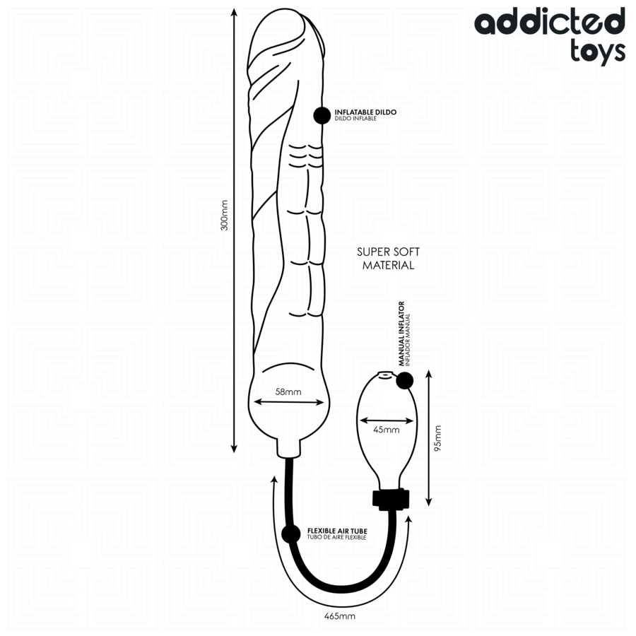 Addicted Toys-Dildo gonfiabile Xl Model 5-Silicone, impermeabile · Giocattoli anali (imaginea 7)