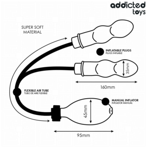 Addicted Toys-Plug anale Doppio Gonfiore Modello 1-Silicone, Impermeabile · Giocattoli anali (imaginea 6)