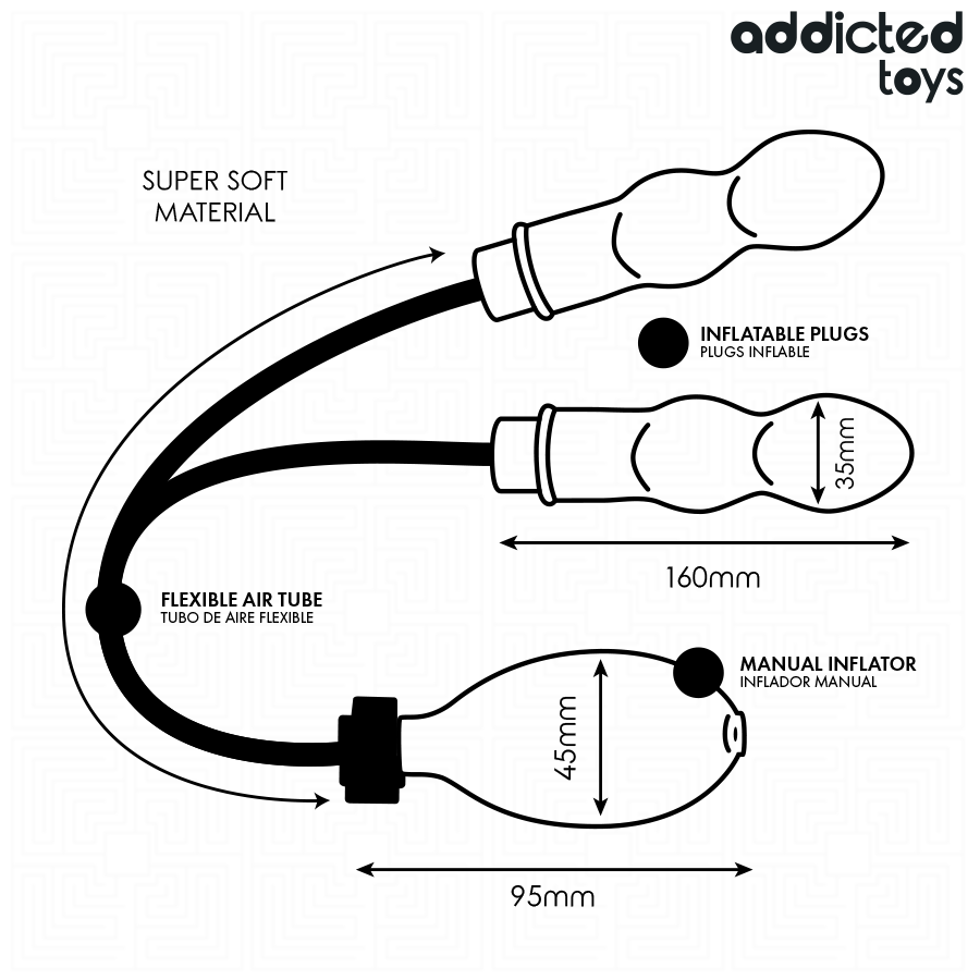 Addicted Toys-Plug anale Doppio Gonfiore Modello 1-Silicone, Impermeabile · Giocattoli anali (imaginea 6)