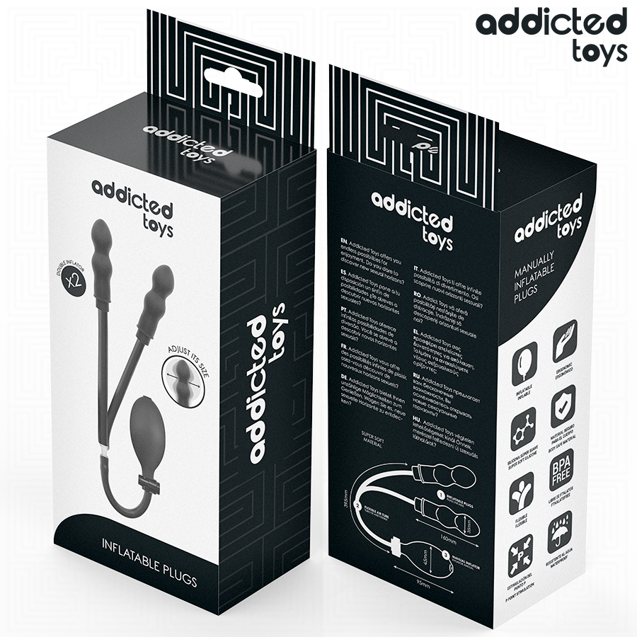 Addicted Toys-Plug anale Doppio Gonfiore Modello 1-Silicone, Impermeabile · Giocattoli anali (imaginea 7)