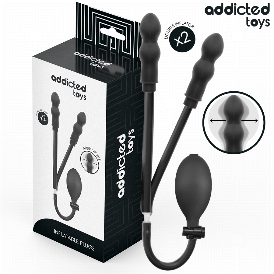 Addicted Toys-Plug anale Doppio Gonfiore Modello 1-Silicone, Impermeabile