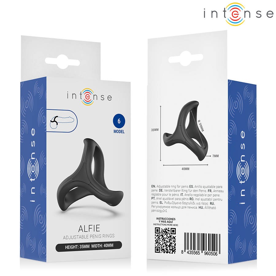 Intense For Him-Alfie Anello Triplo Regolabile per Pene Model 6 · Anelli & Guaine per pene (immagine 5)