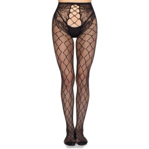 Leg Avenue Hosiery-Dress Rete 1966 con Slip Tagliato, Nero - One 7 Leg Avenue Hosiery-Dress Rete 1966 con Slip Tagliato, Nero - One · Lingerie sexy donna