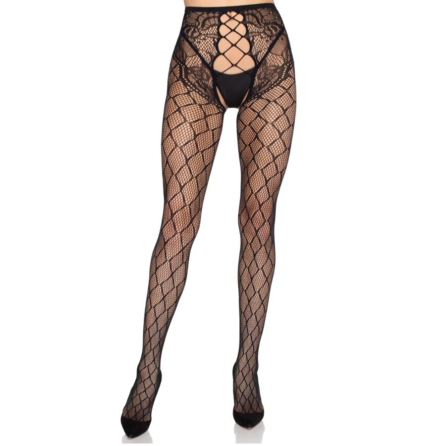 Leg Avenue Hosiery-Dress Rete 1966 con Slip Tagliato, Nero - One 5 Leg Avenue Hosiery-Dress Rete 1966 con Slip Tagliato, Nero - One · Lingerie sexy donna (imaginea 5)