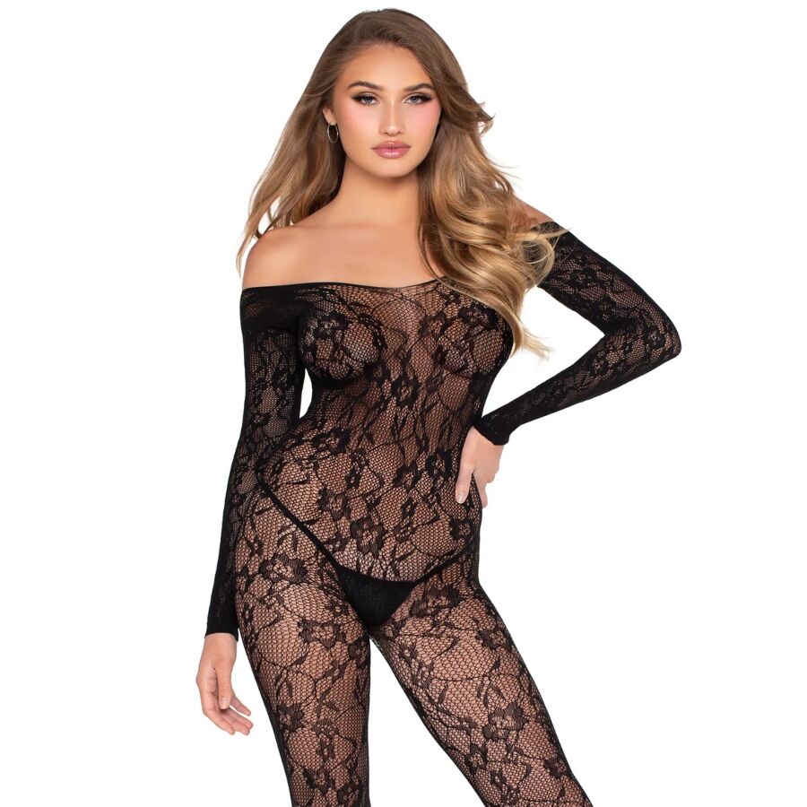 Leg Avenue Bodystockings-89366 Bodystocking in pizzo Nero 1 Leg Avenue Bodystockings-89366 Bodystocking in pizzo Nero · Lingerie sexy donna