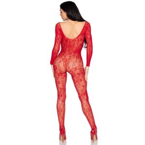 Leg Avenue Bodystockings-89366 Bodystocking Pizzo Rosso - One · Lingerie sexy donna (imaginea 2)