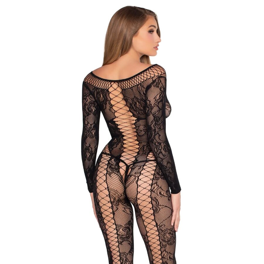 Leg Avenue Bodystockings-89369 Tuta Rete e Pizzo Nera · Lingerie sexy donna (imaginea 6)