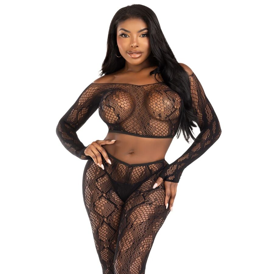 Leg Avenue Sets-89373 Python Crop Top e collant senza gambe 1 Leg Avenue Sets-89373 Python Crop Top e collant senza gambe · Lingerie sexy donna