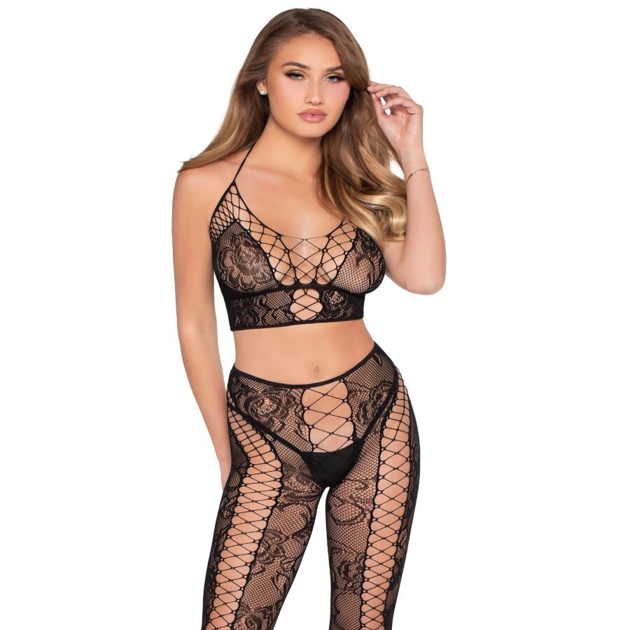 Leg Avenue Sets-89368 Top Crop in Pizzo e Mesh con Collant 3 Leg Avenue Sets-89368 Top Crop in Pizzo e Mesh con Collant · Lingerie sexy donna (imaginea 3)