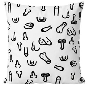 Diablo Picante-Cuscino Penis 30 X 30 cm, Bianco