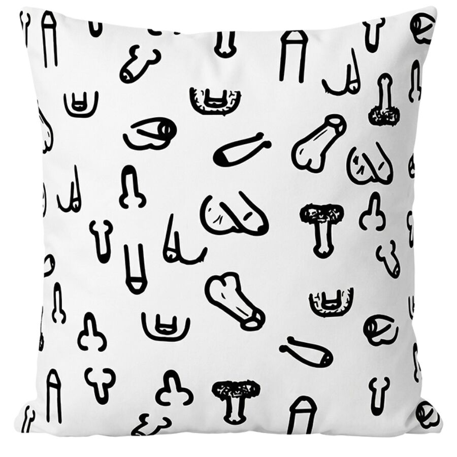Diablo Picante-Cuscino Penis 30 X 30 cm, Bianco