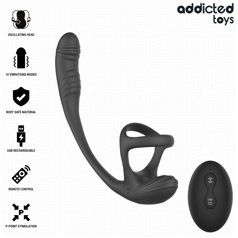 Addicted Toys-Plug anale con Vibrazione, Movimento 360o e Stimolatore · Giocattoli anali (imaginea 2)