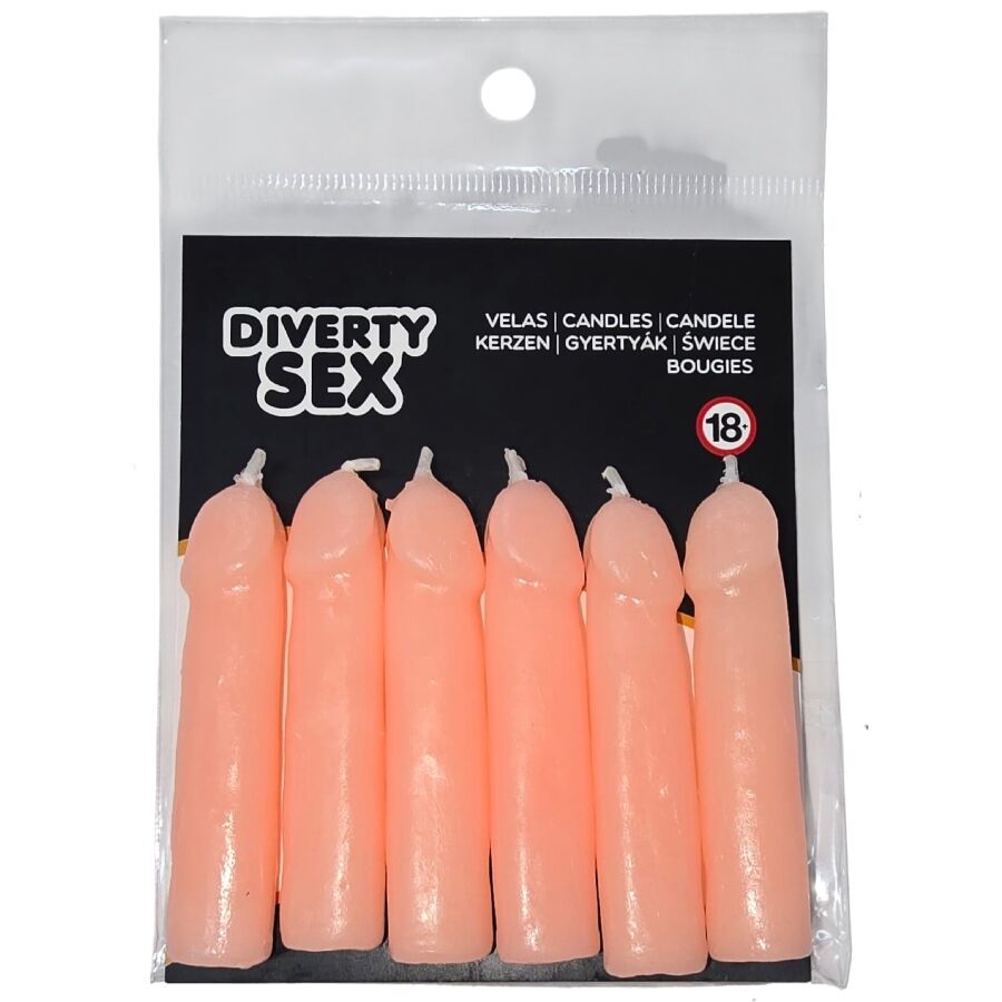Diablo Picante-Set 6 Candele Forma Pene, Colore Pelle 1 Diablo Picante-Set 6 Candele Forma Pene, Colore Pelle — DIVERTY SEX · Articoli divertenti