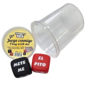 Diablo Picante-Gioco di Dadi Verbi + Parti del Corpo con Bicchiere