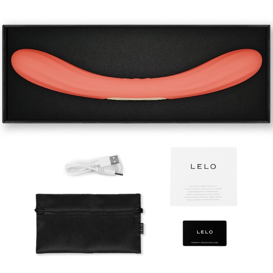Lelo-Boomerang Vibratore a due teste Rosso Coral-Silicone, 12 · Giocattoli per coppie (imaginea 4)