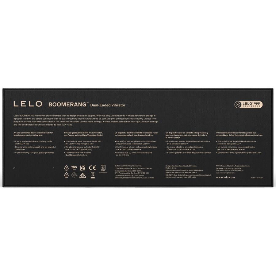 Lelo-Vibratore Boomerang Doppia Testa Viola-Silicone, 12 velocità 3 Lelo-Vibratore Boomerang Doppia Testa Viola-Silicone, 12 velocità · Giocattoli per coppie (imaginea 3)