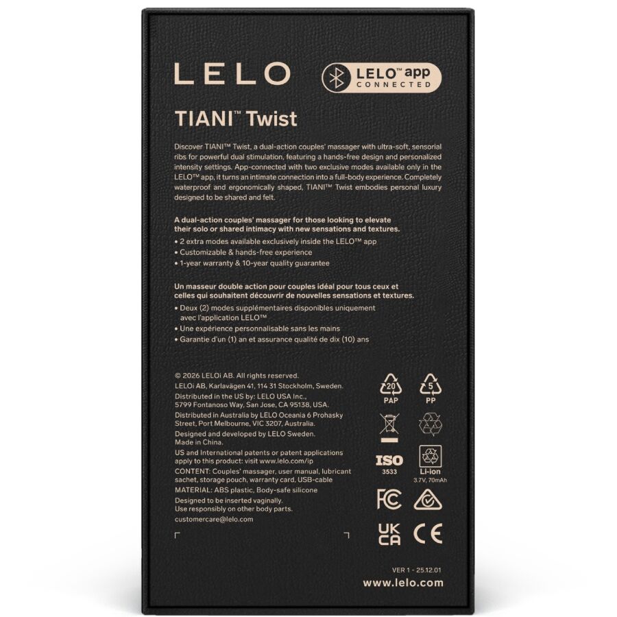 Lelo-Tiani Twist Vibratore per Coppia in Silicone · Giocattoli per coppie (imaginea 2)