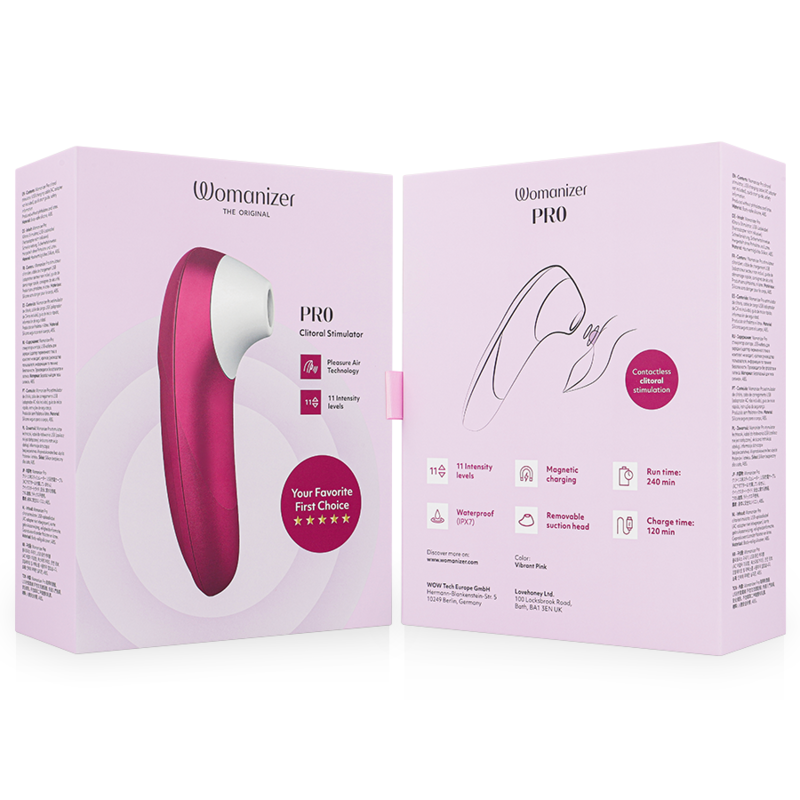 Womanizer-Pro vibrante stimolatore clitorideo Rosa-Silicone, 10 velocità · Vibratori (immagine 5)