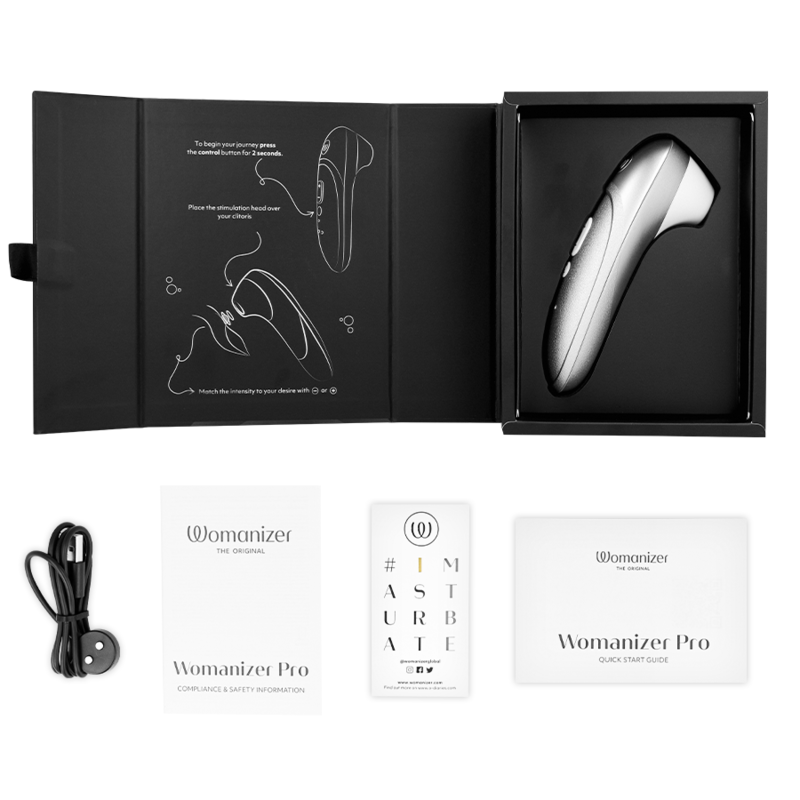 Womanizer-Pro Vibrant Stimolatore del Clitoride Silver Grey-Silicone · Vibratori (immagine 5)