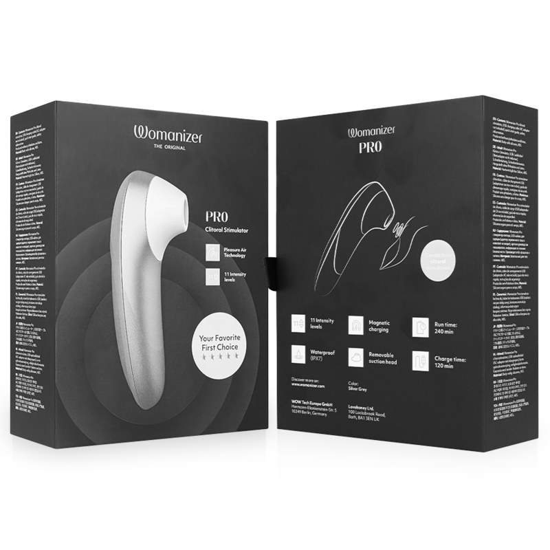 Womanizer-Pro Vibrant Stimolatore del Clitoride Silver Grey-Silicone · Vibratori (immagine 7)