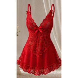 Livco Corsetti Fashion-Nuit Set Maglietta e Mutandine Rosse S/M · Lingerie sexy donna (immagine 3)