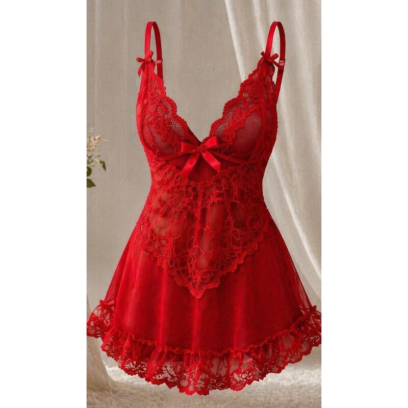 Livco Corsetti Fashion-Nuit Set Maglietta e Mutandine Rosse S/M · Lingerie sexy donna (immagine 3)