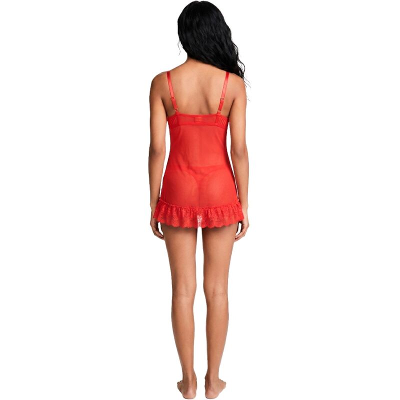 Livco Corsetti Fashion-Nuit Set Maglietta e Mutandine Rosse S/M · Lingerie sexy donna (immagine 4)