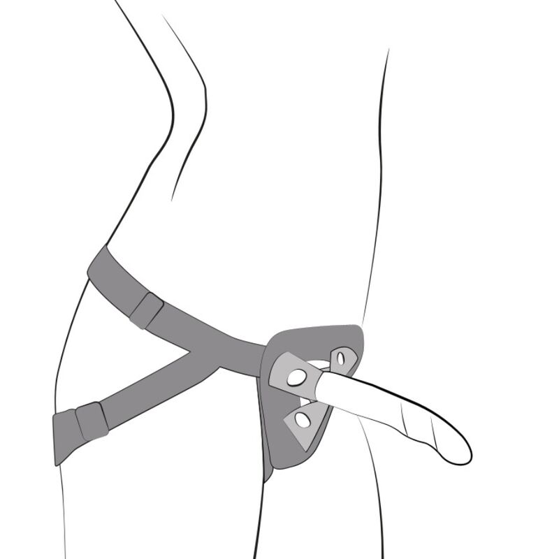 Romp-Piccola Harness con Dildo in Silicone Tricolore 14 cm-Ventosa · Dildo & Stimolatori (imaginea 8)