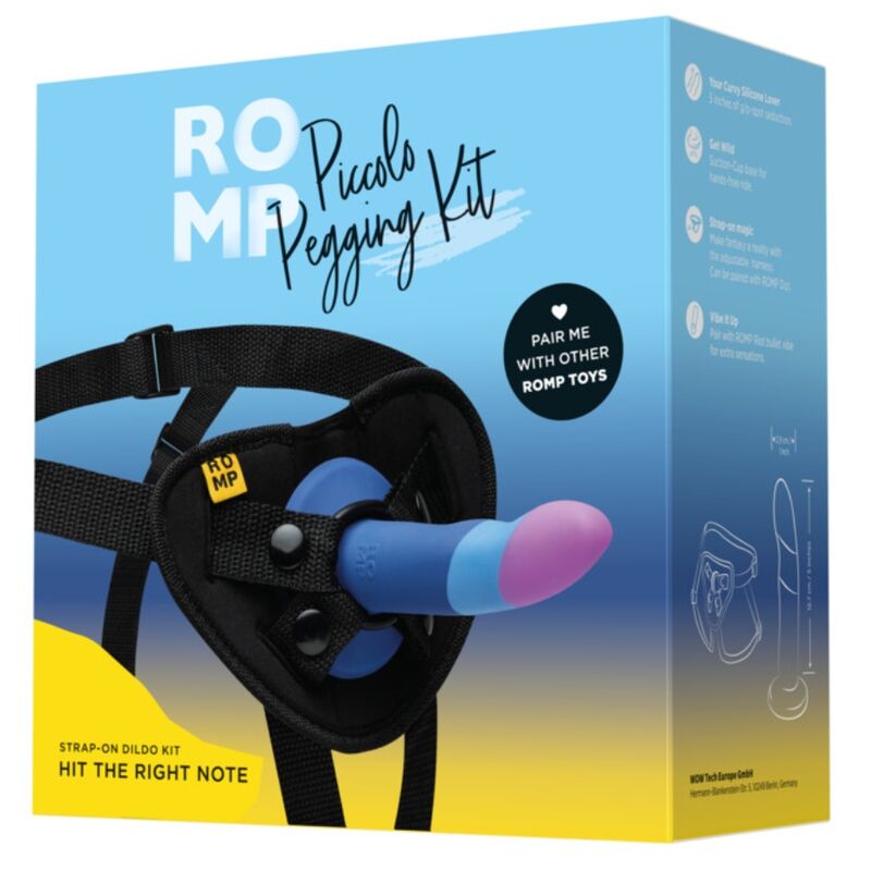 Romp-Piccola Harness con Dildo in Silicone Tricolore 14 cm-Ventosa · Dildo & Stimolatori (imaginea 10)