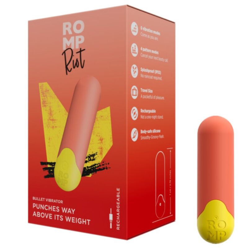 Romp-Riot Bullet vibratore multifunzione arancione + Giallo 7 Romp-Riot Bullet vibratore multifunzione arancione + Giallo · Vibratori (imaginea 7)